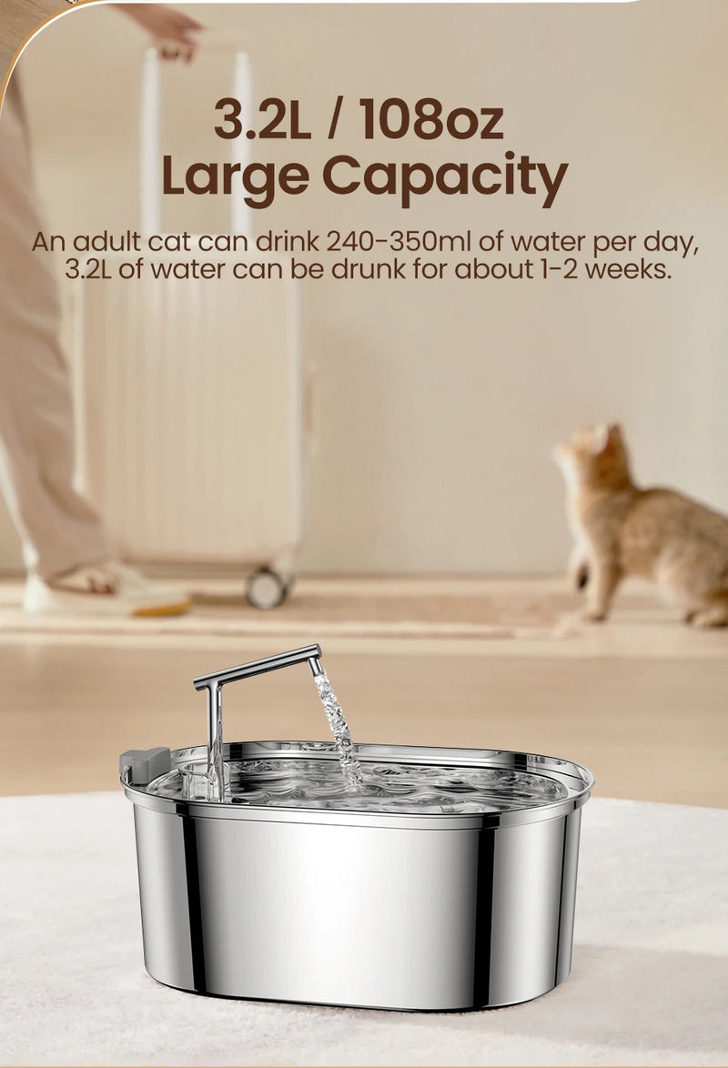 Stainless Steel Cat Water Fountain Automatic