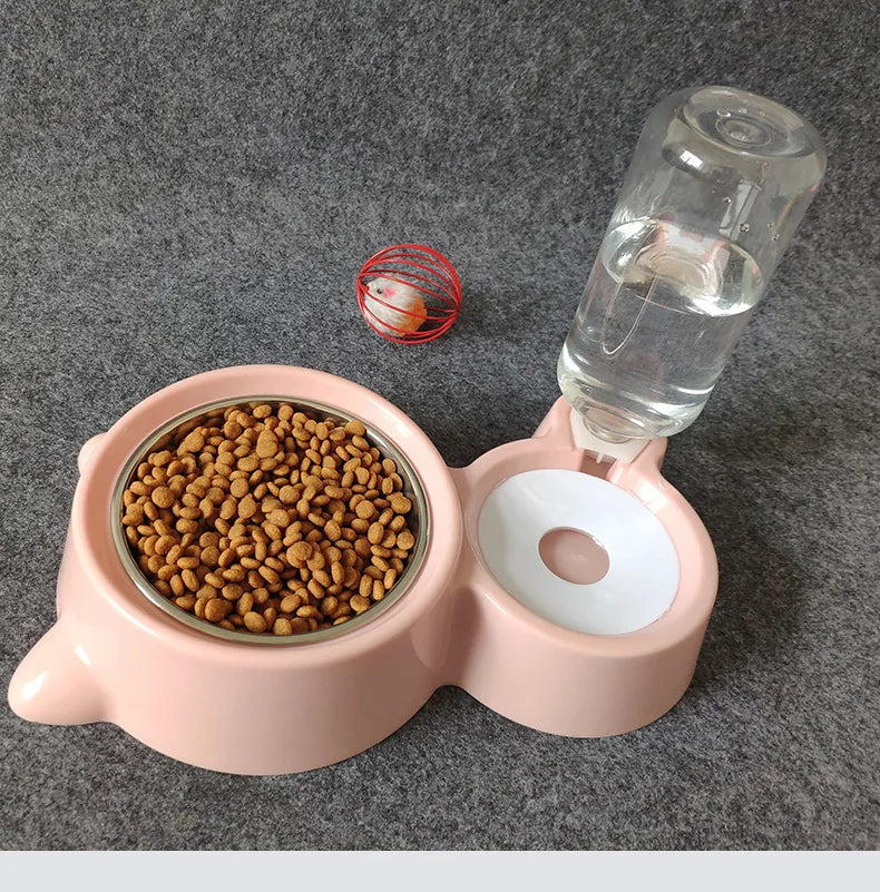 New 2-in-1 Cat Bowl Water Food Dispenser