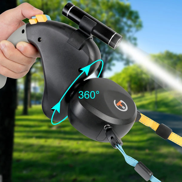 Double Leash with Rotation Retractable with Light