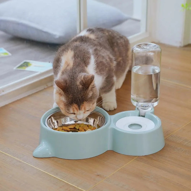 New 2-in-1 Cat Bowl Water Food Dispenser