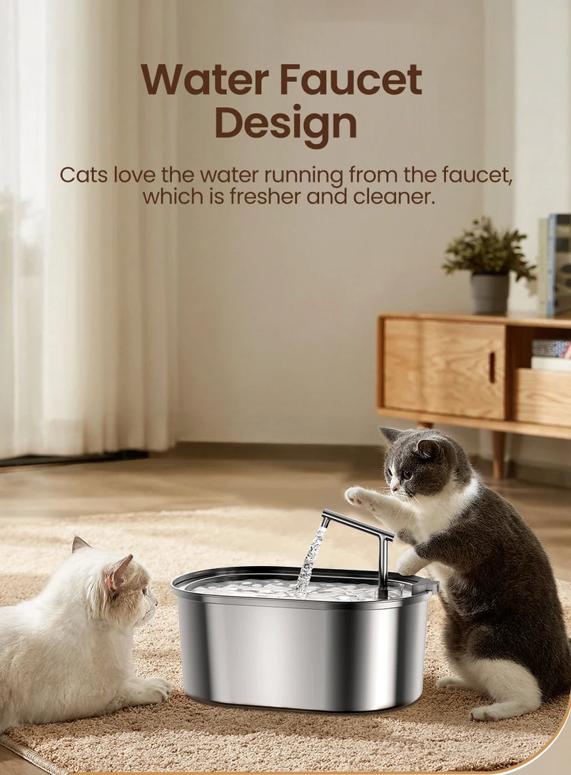 Stainless Steel Cat Water Fountain Automatic