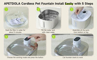 4L Wireless Cat Water Fountain Auto Sensor Drinking Fountain