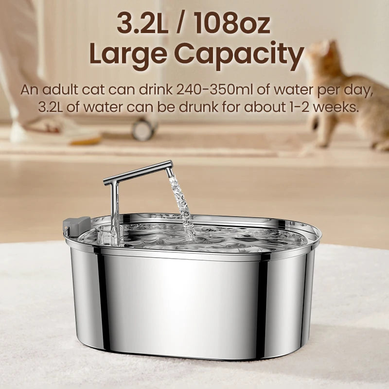 Stainless Steel Cat Water Fountain Automatic