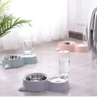 New 2-in-1 Cat Bowl Water Food Dispenser