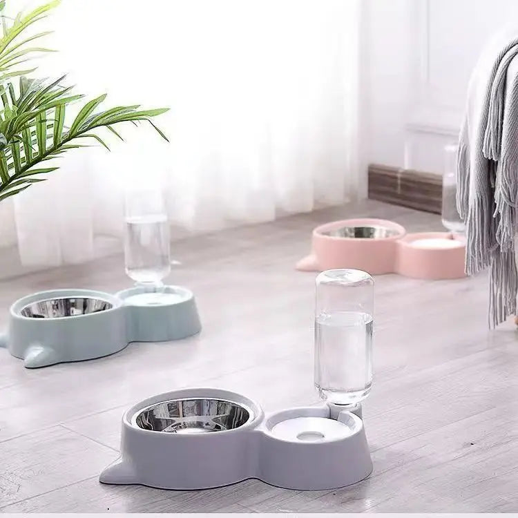 New 2-in-1 Cat Bowl Water Food Dispenser